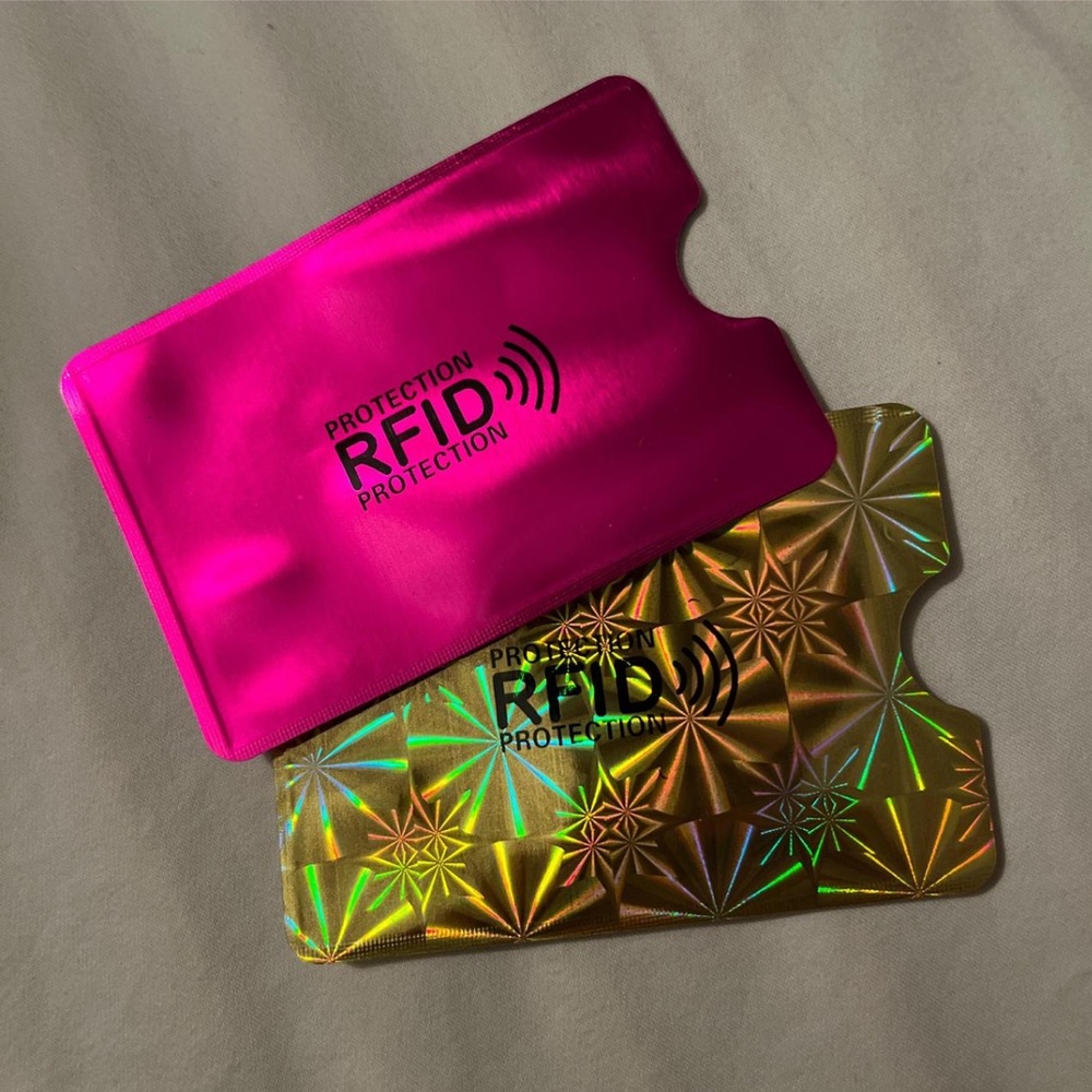 Pink and Gold RFID Protection Sleeves